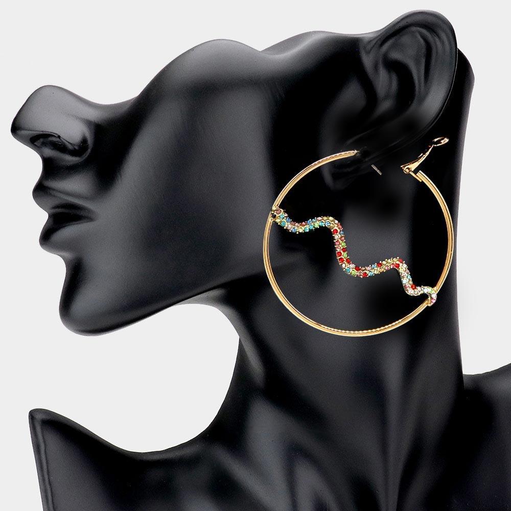 Snake Centered Hoop Earrings - Jewelry Store by Erik Rayo