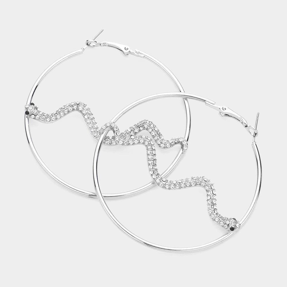Snake Centered Hoop Earrings - Jewelry Store by Erik Rayo