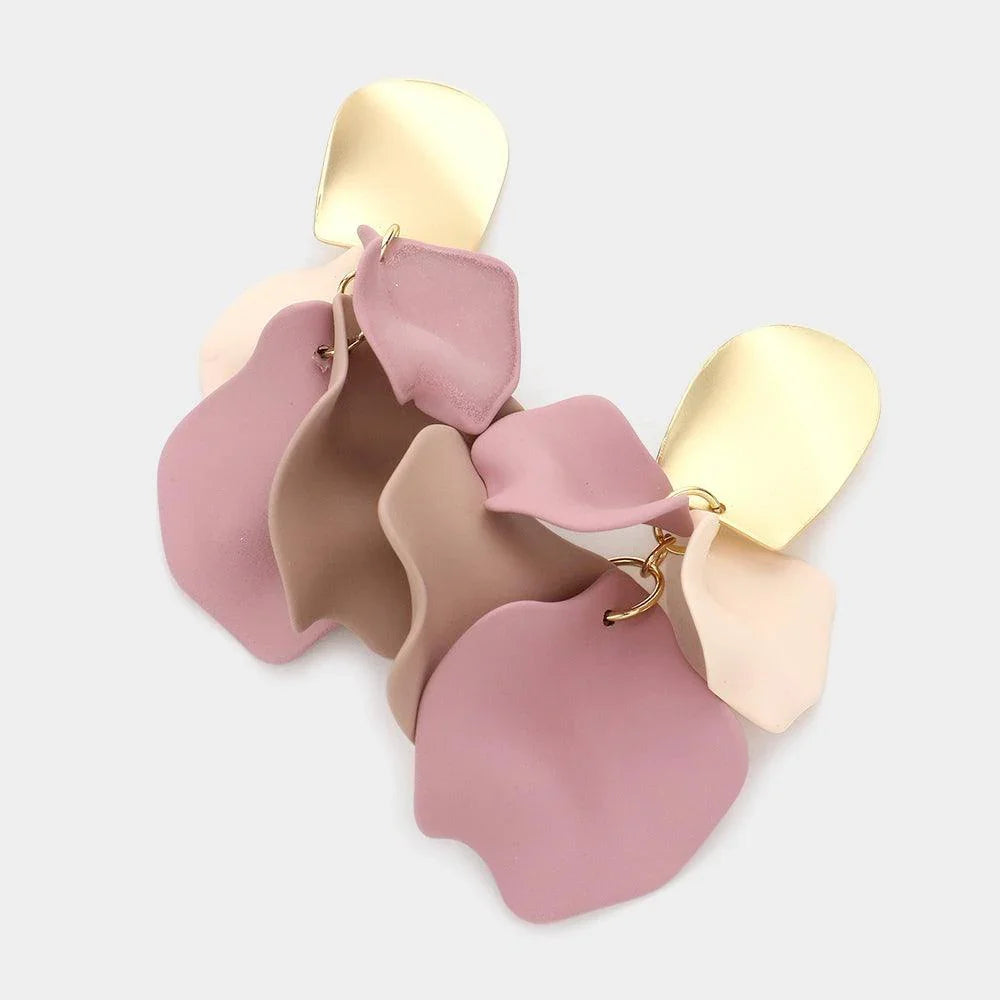 Colored Petal Cluster Dangle Earrings - Jewelry Store by Erik Rayo