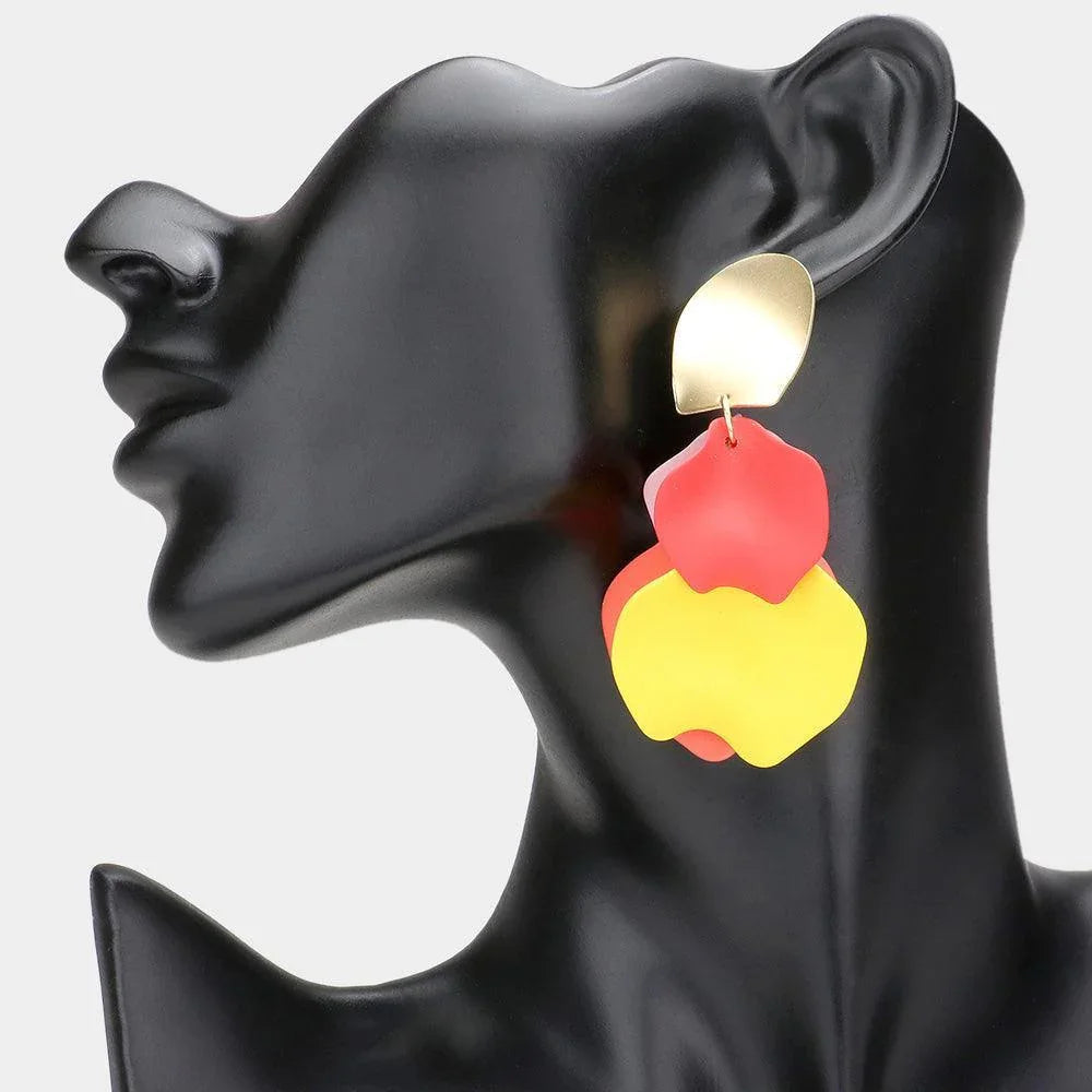 Colored Petal Cluster Dangle Earrings - Jewelry Store by Erik Rayo