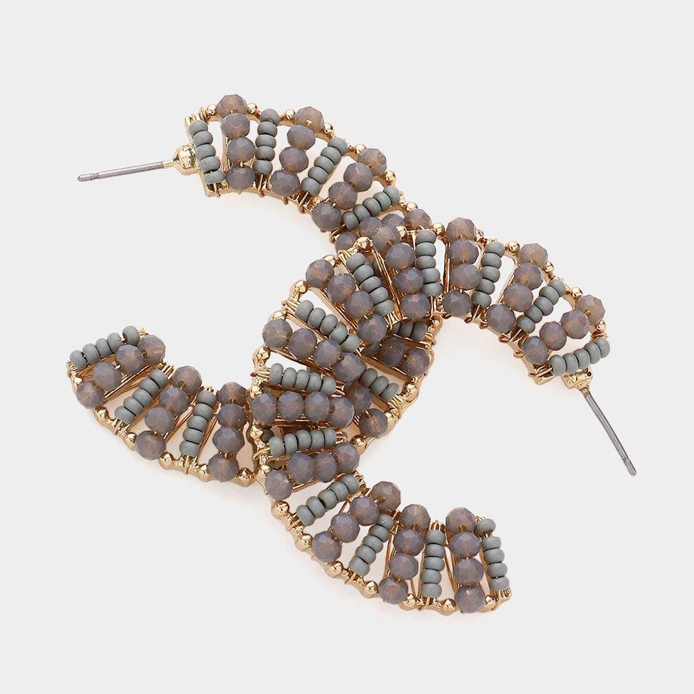 Faceted Beaded Hoop Earrings - Jewelry Store by Erik Rayo