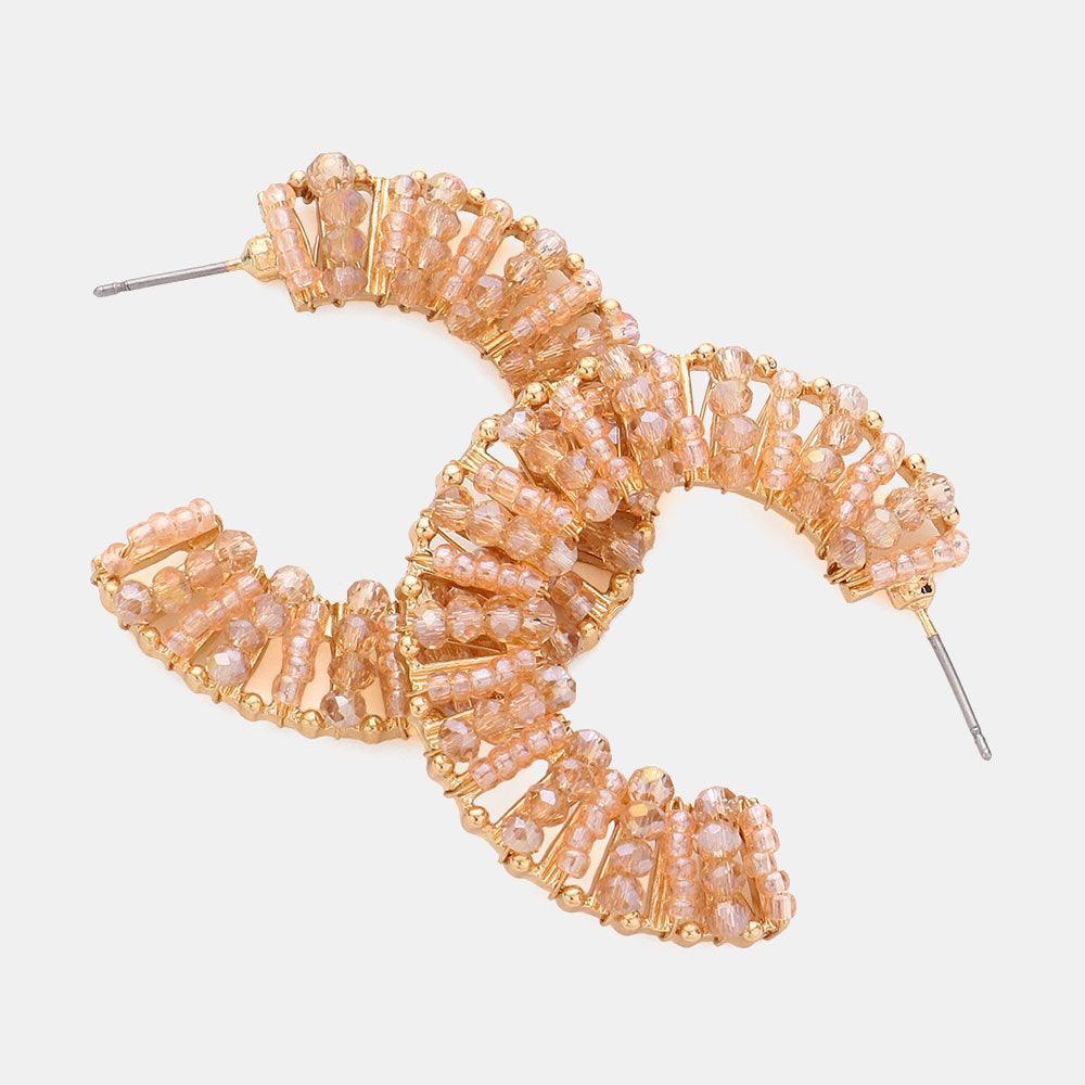 Faceted Beaded Hoop Earrings - Jewelry Store by Erik Rayo