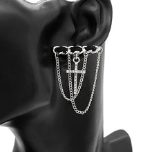 Load image into Gallery viewer, Stone Paved Cross Chain Embellished Earrings
