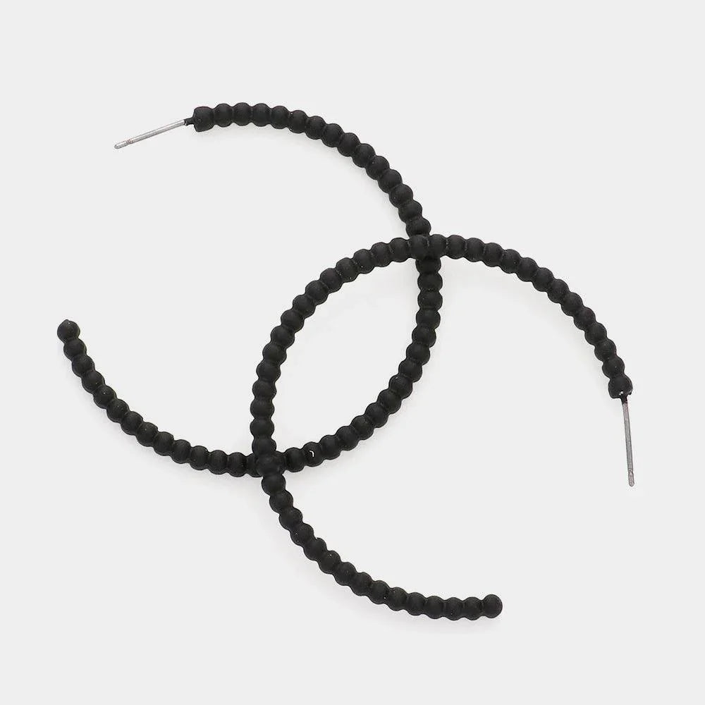 Black Colored Bubble Hoop Earrings - Jewelry Store by Erik Rayo