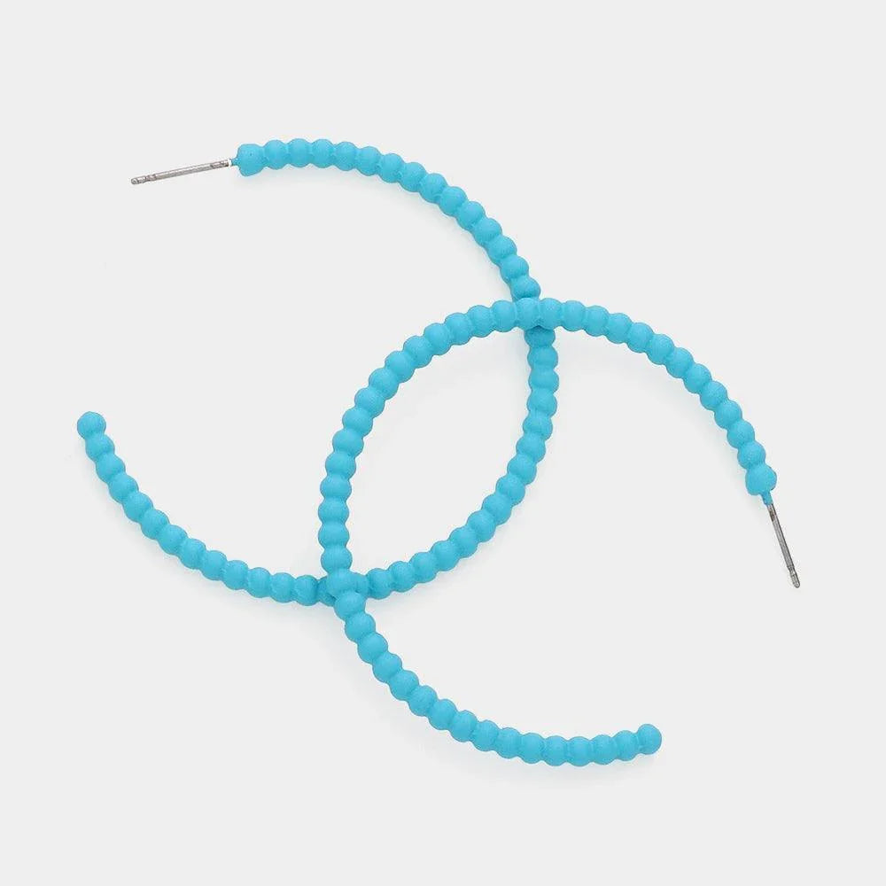 Turquoise Colored Bubble Hoop Earrings - Jewelry Store by Erik Rayo