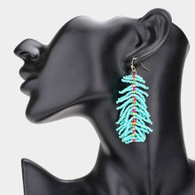 Load image into Gallery viewer, Turquoise Seed Beaded Dangle Earrings
