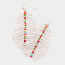 Load image into Gallery viewer, White Seed Beaded Dangle Earrings
