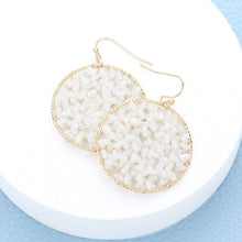 Load image into Gallery viewer, White Faceted Beaded Round Dangle Earrings
