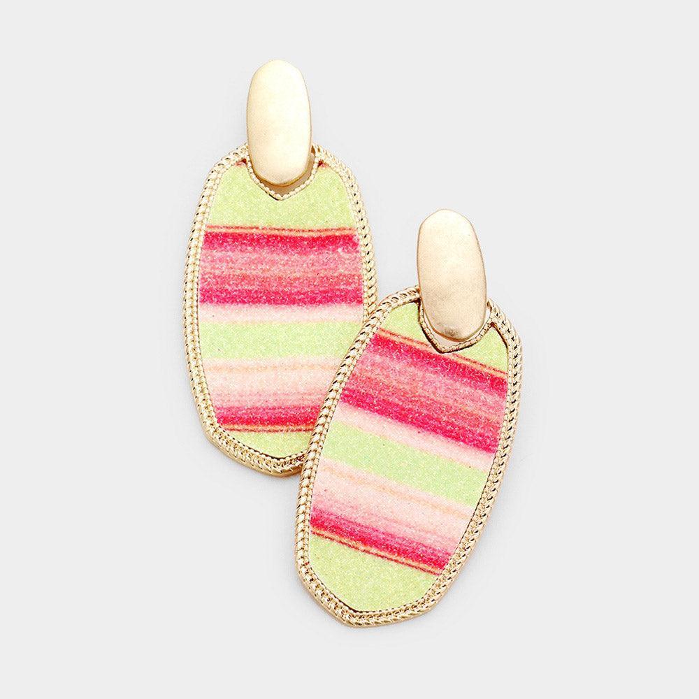 Yellow Gold Metal Trim Serape Dangle Earrings - Jewelry Store by Erik Rayo