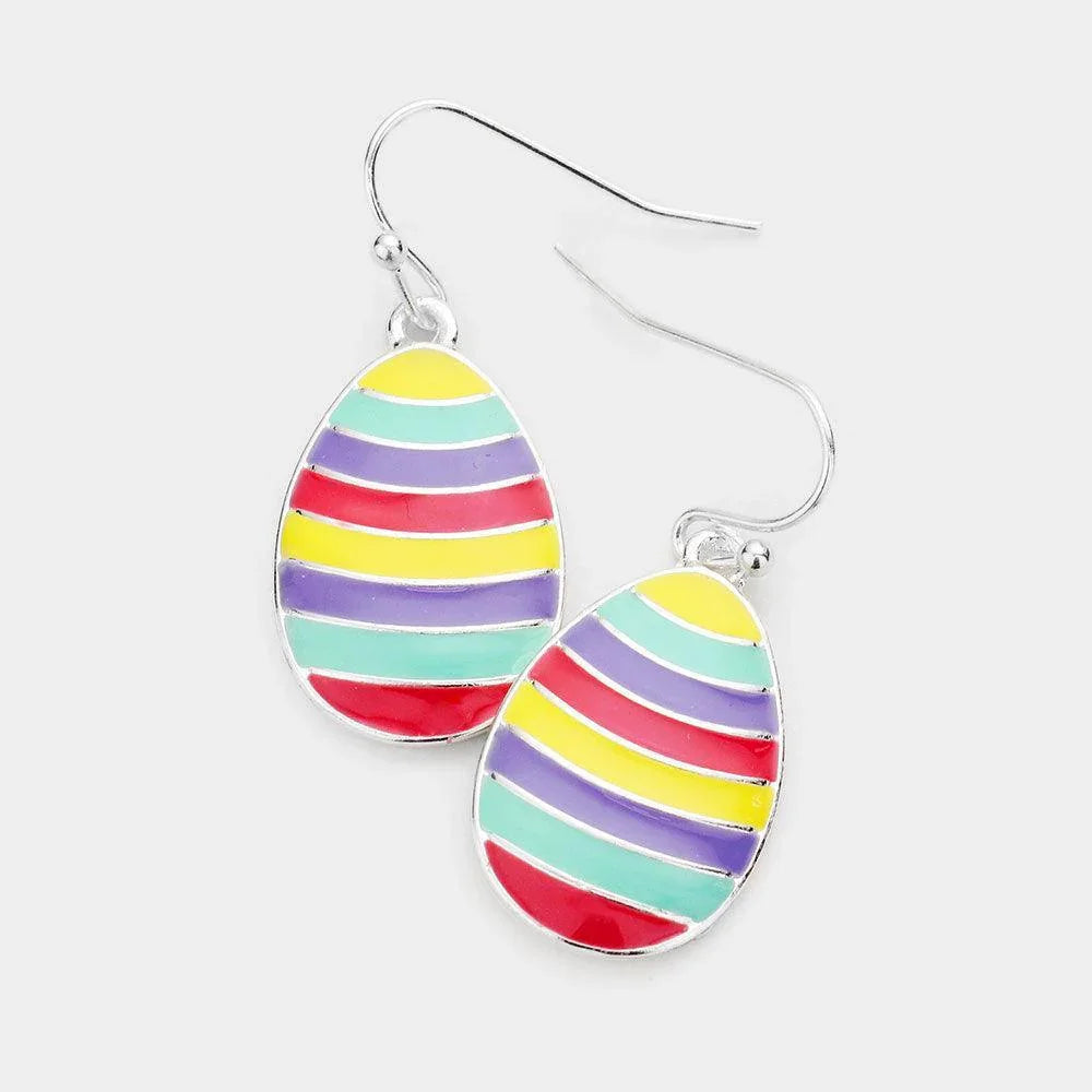 Enamel Easter Egg Dangle Earrings - Jewelry Store by Erik Rayo