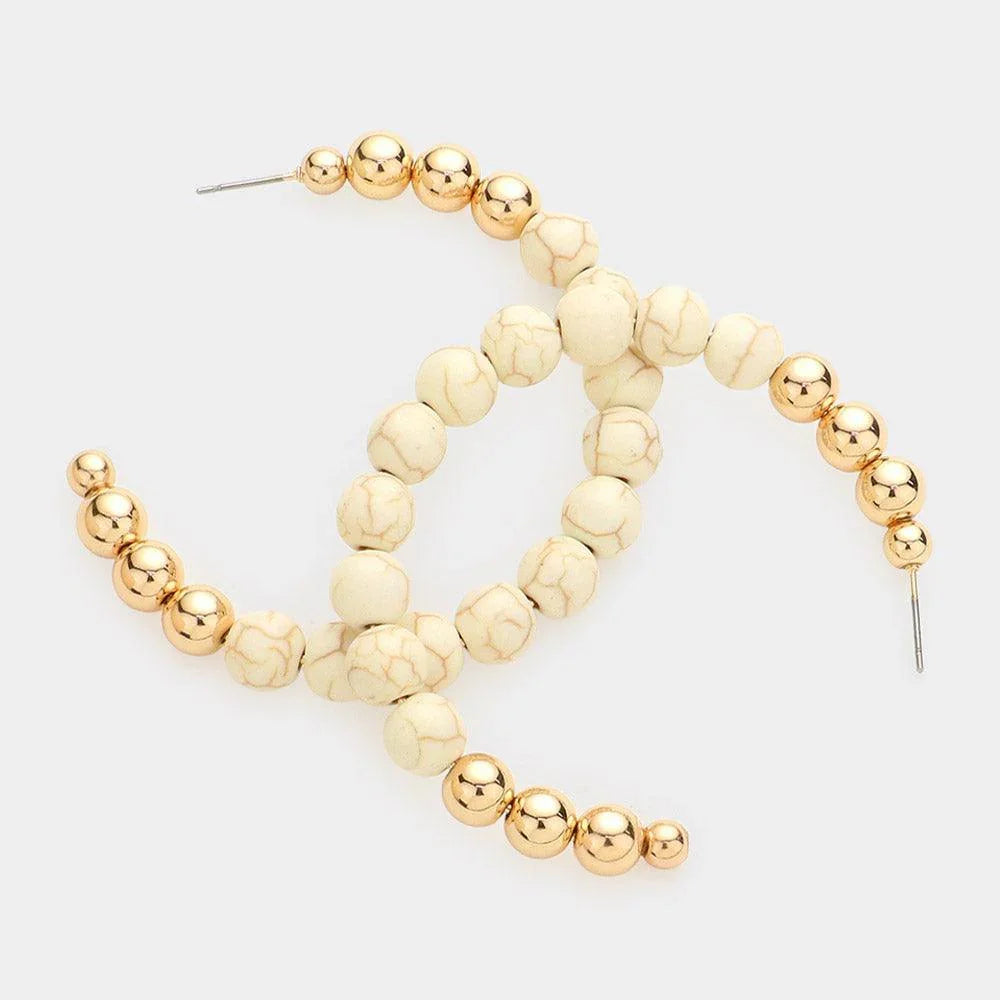 Beaded Cluster Hoop Earrings - Jewelry Store by Erik Rayo