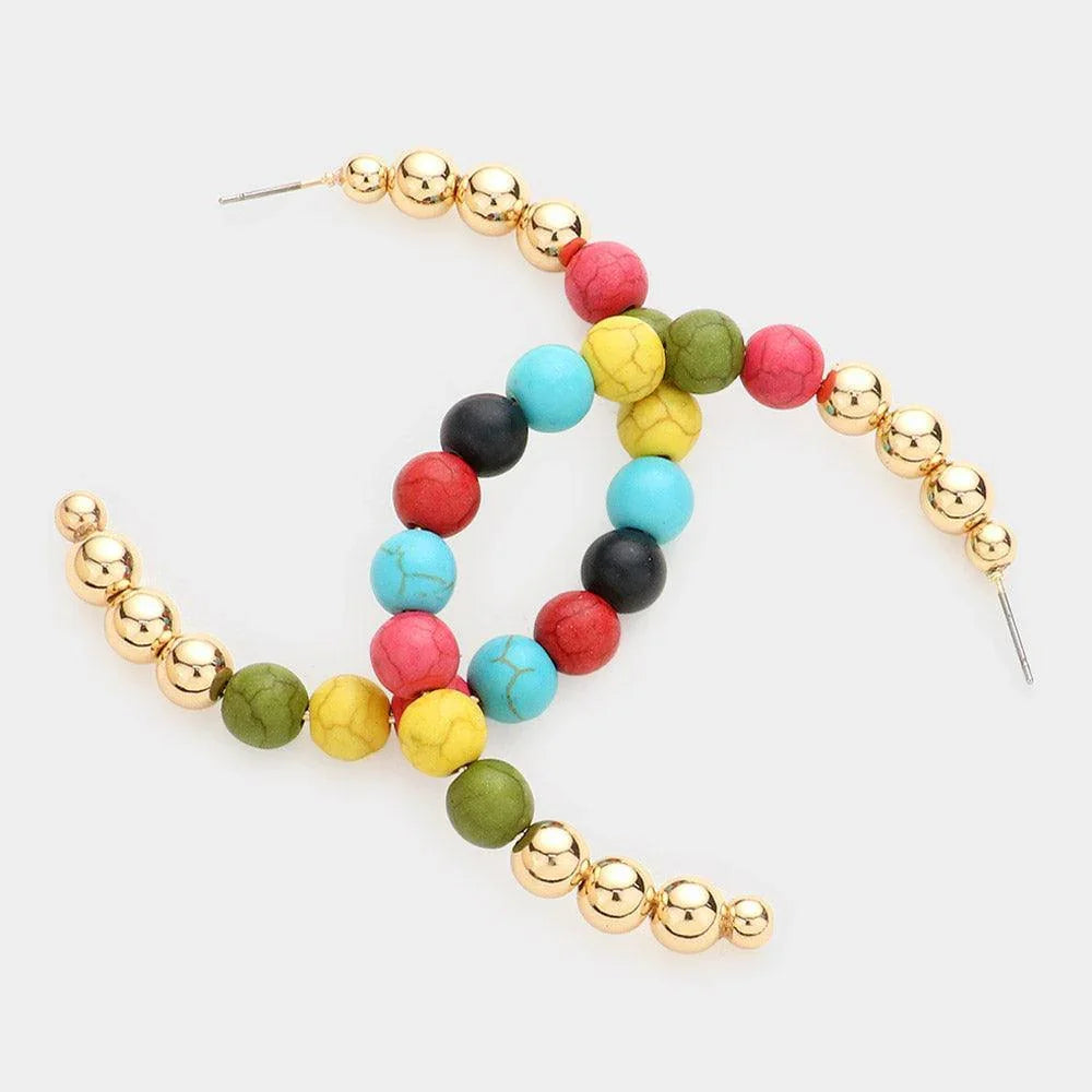 Beaded Cluster Hoop Earrings - Jewelry Store by Erik Rayo