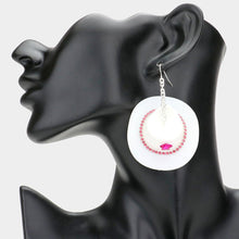 Load image into Gallery viewer, White Star Pointed Cowboy Hat Disco Ball Dangle Earrings
