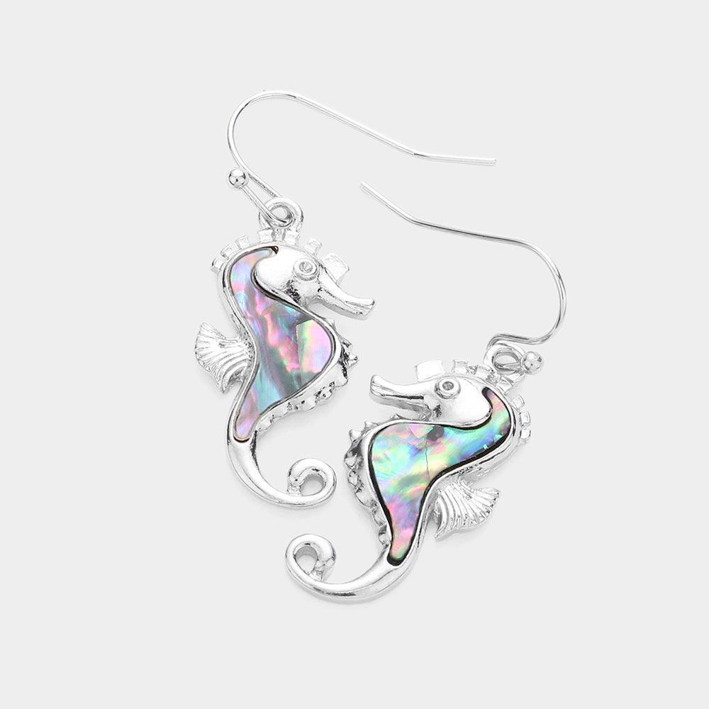 Abalone Seahorse Dangle Earrings - Jewelry Store by Erik Rayo