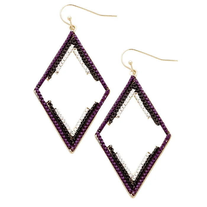 White Lacquered geometric metal hoop earrings - Jewelry Store by Erik Rayo