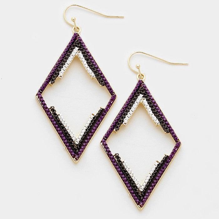 White Lacquered geometric metal hoop earrings - Jewelry Store by Erik Rayo