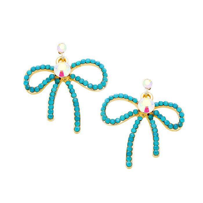 Turquoise Bow Earrings - Jewelry Store by Erik Rayo