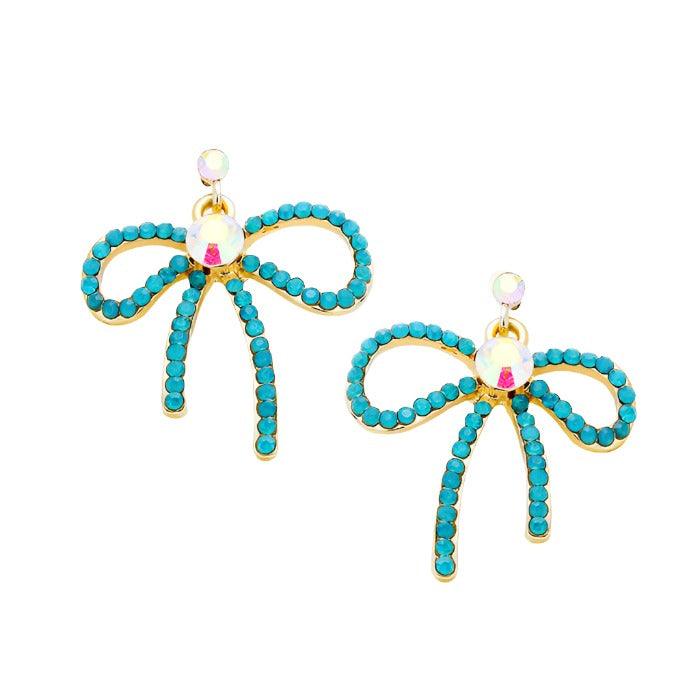 Turquoise Bow Earrings