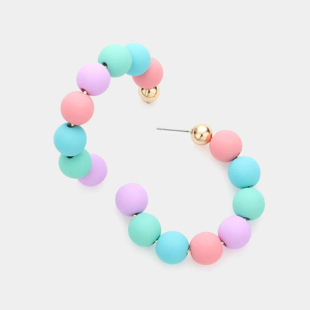 Colored Ball Hoop Earrings - Jewelry Store by Erik Rayo
