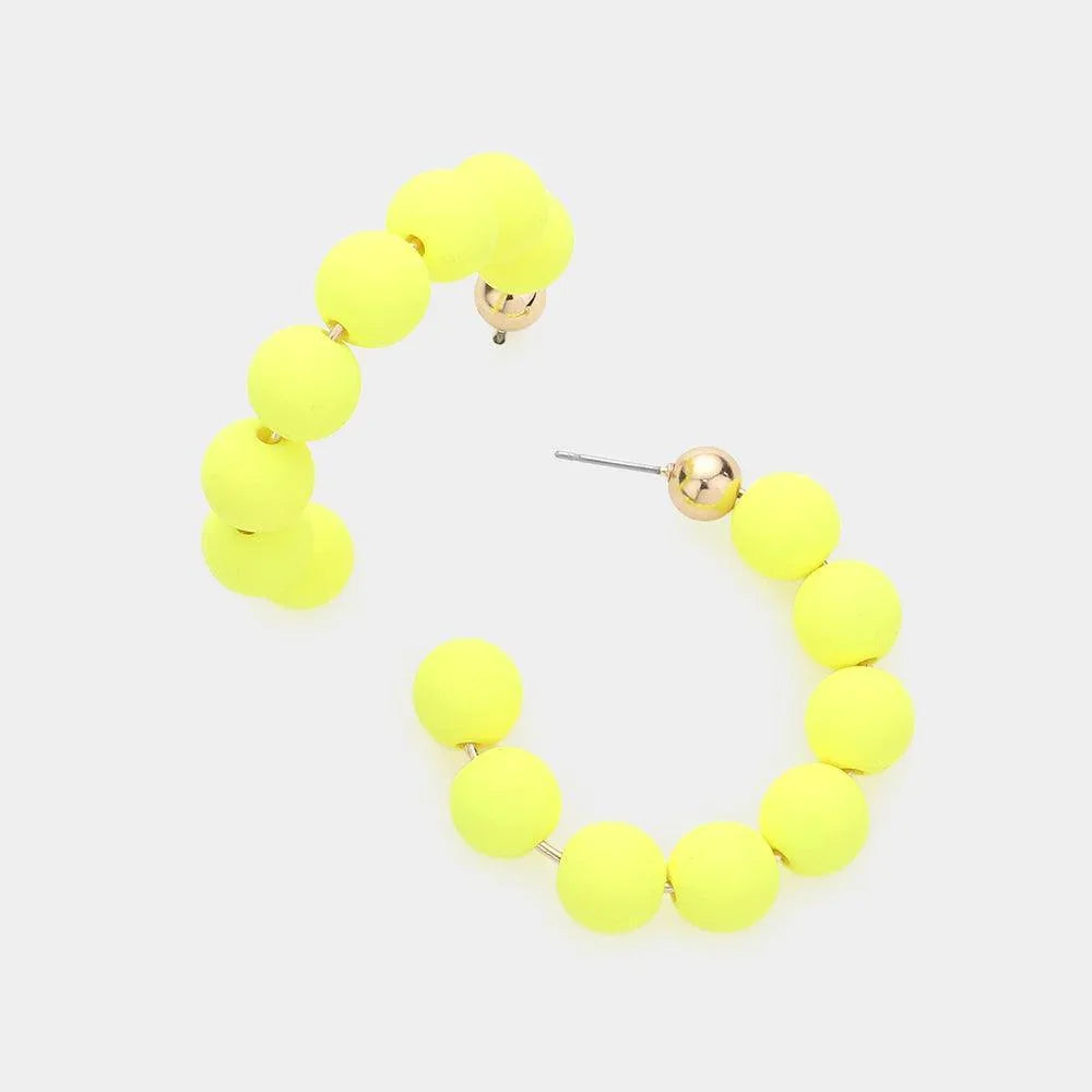 Yellow Colored Ball Hoop Earrings - Jewelry Store by Erik Rayo
