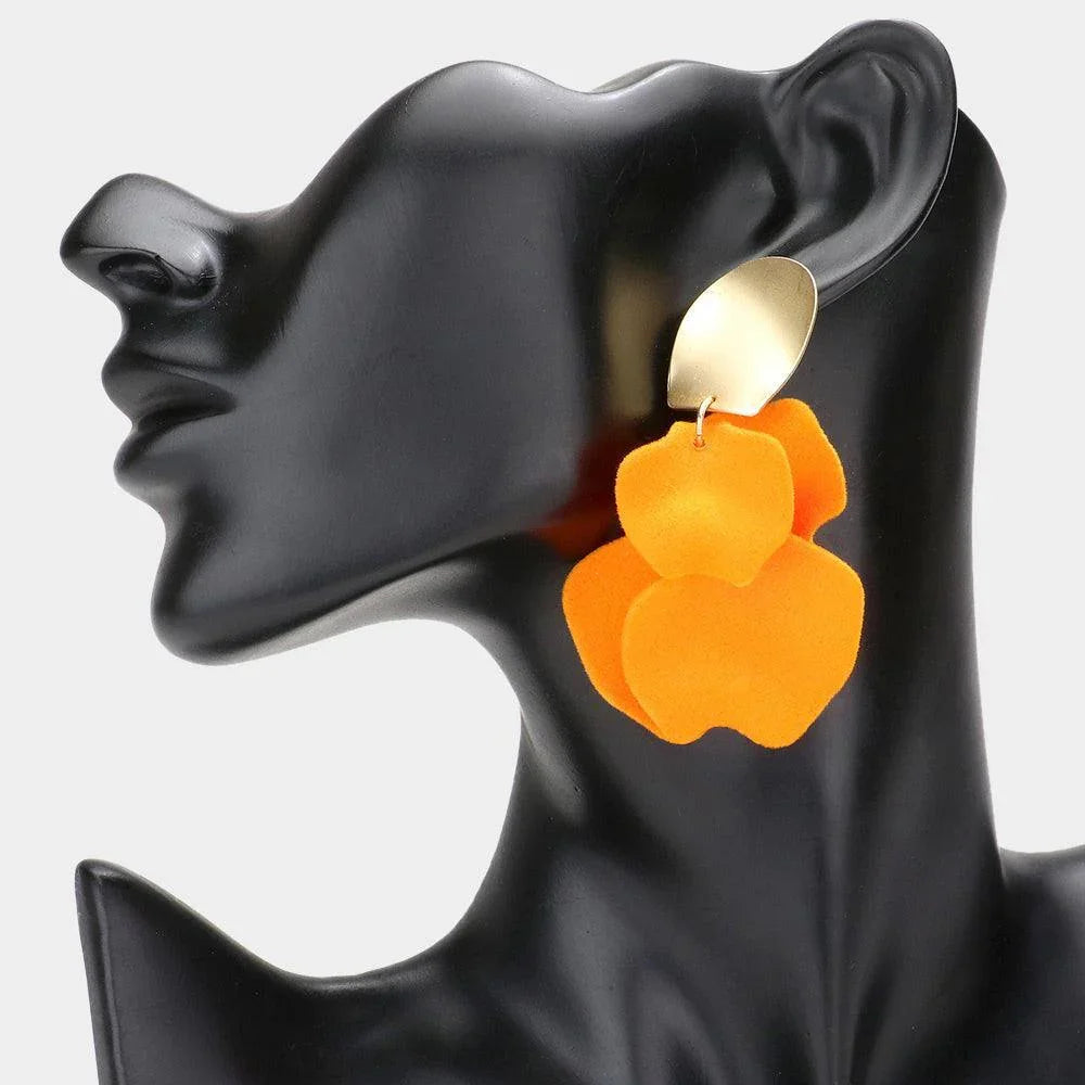 Velvet Petal Cluster Dangle Earrings - Jewelry Store by Erik Rayo