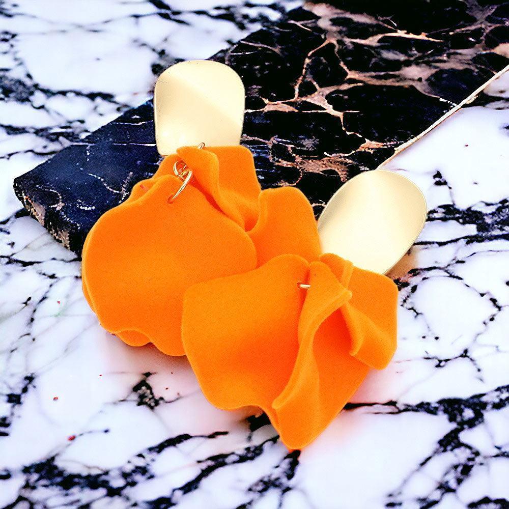 Velvet Petal Cluster Dangle Earrings - Jewelry Store by Erik Rayo