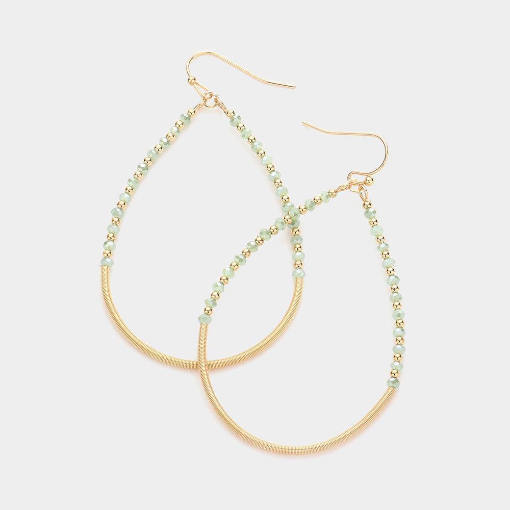 Faceted Metal Ball Pointed Open Teardrop Dangle Earrings - Jewelry Store by Erik Rayo