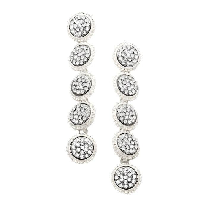 Silver Pave disc link earrings - Jewelry Store by Erik Rayo