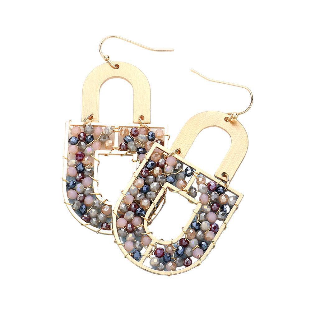 Faceted Beaded Geometric Dangle Earrings - Jewelry Store by Erik Rayo