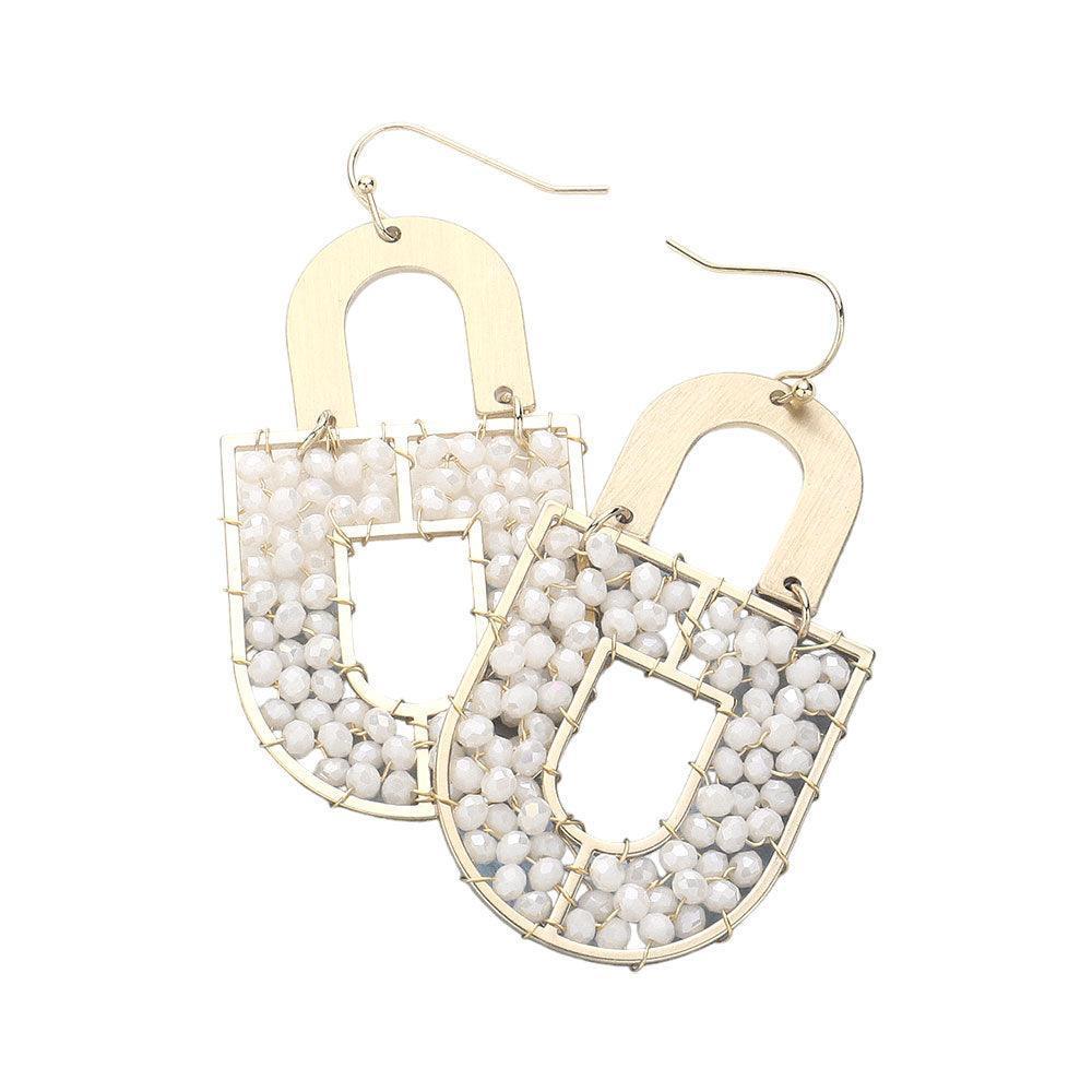 Faceted Beaded Geometric Dangle Earrings - Jewelry Store by Erik Rayo