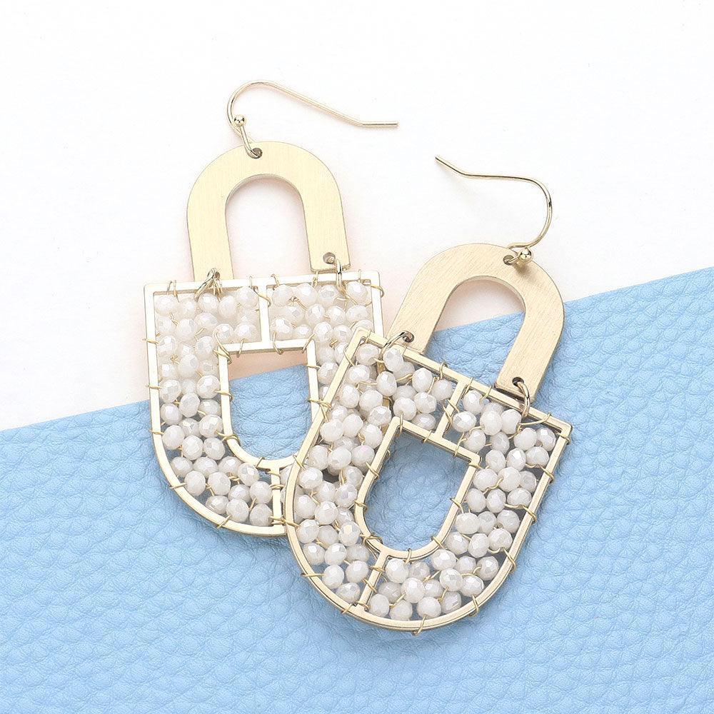 Faceted Beaded Geometric Dangle Earrings - Jewelry Store by Erik Rayo