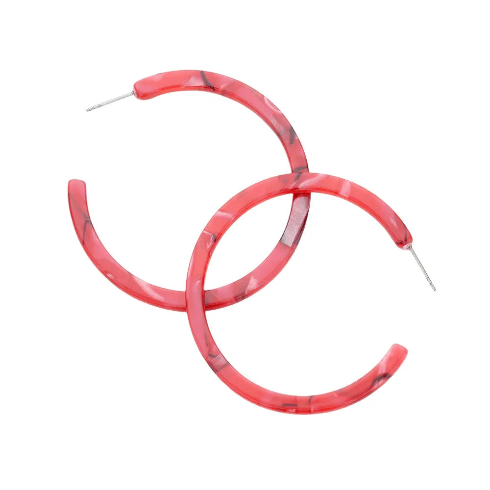 Gold Celluloid Acetate Hoop Earrings - Jewelry Store by Erik Rayo