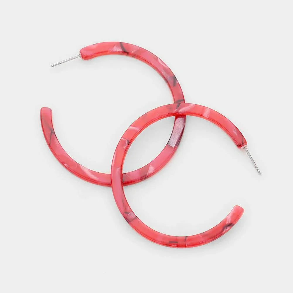 Gold Celluloid Acetate Hoop Earrings - Jewelry Store by Erik Rayo