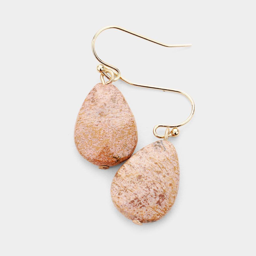 Natural Stone Teardrop Dangle Earrings - Jewelry Store by Erik Rayo