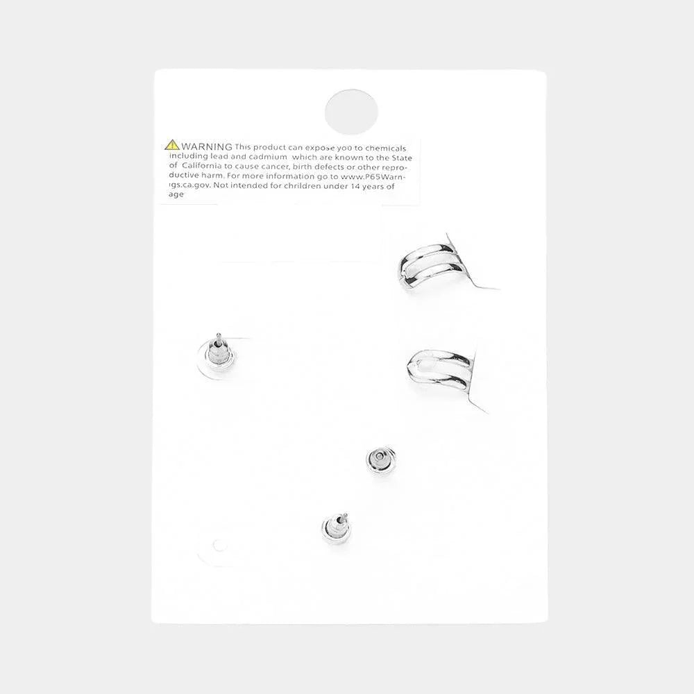 Clear 5PCS - Glam Rhinestone Ear Cuff Earrings - Jewelry Store by Erik Rayo