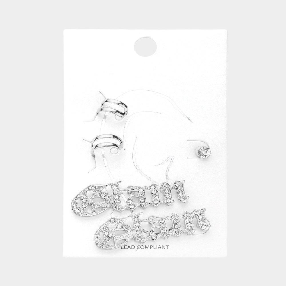 Clear 5PCS - Glam Rhinestone Ear Cuff Earrings - Jewelry Store by Erik Rayo