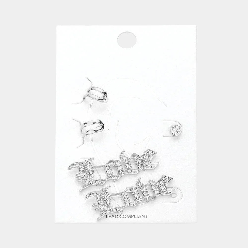 Clear 5PCS - Lobe Rhinestone Ear Cuff Earrings - Jewelry Store by Erik Rayo