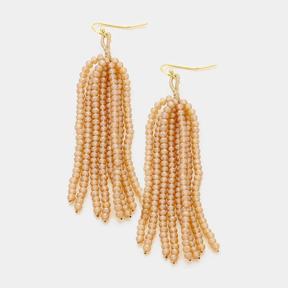 Faceted Beaded Tassel Earrings - Jewelry Store by Erik Rayo
