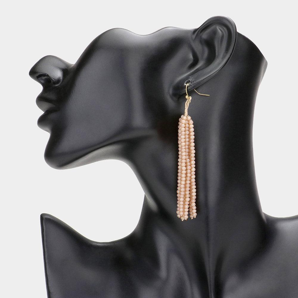 Faceted Beaded Tassel Earrings - Jewelry Store by Erik Rayo