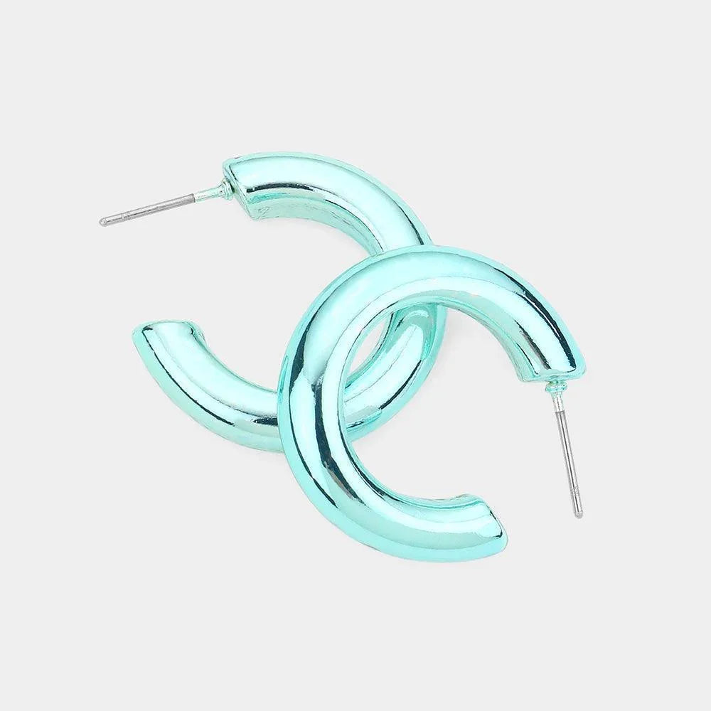 Turquoise Colored Hoop Earrings - Jewelry Store by Erik Rayo