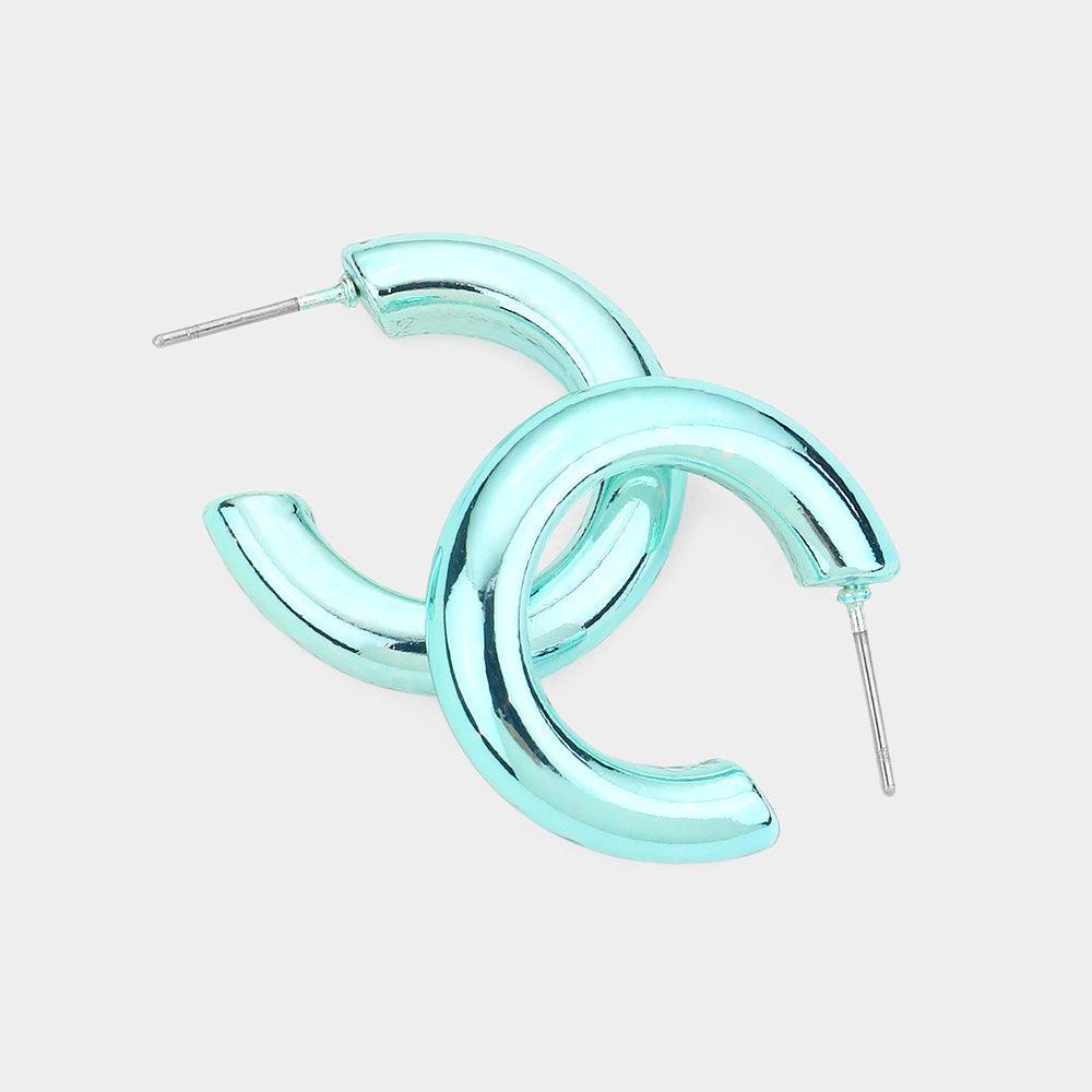 Turquoise Colored Hoop Earrings