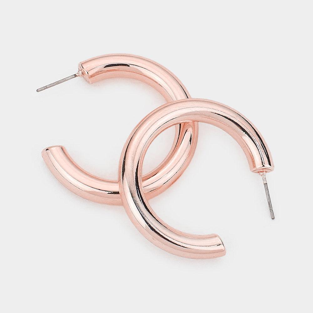 Pink Colored Hoop Earrings