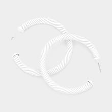 Load image into Gallery viewer, White Twisted Colored Hoop Earrings
