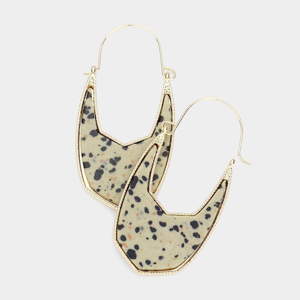 Black Angled Natural Stone Earrings - Jewelry Store by Erik Rayo