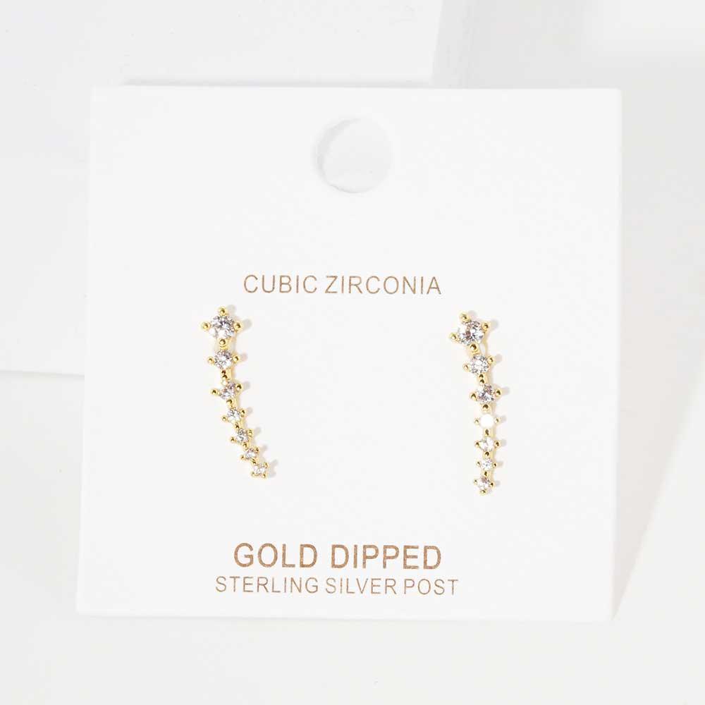 Gold Gold Dipped Cubic Zirconia Drop Earrings - Jewelry Store by Erik Rayo