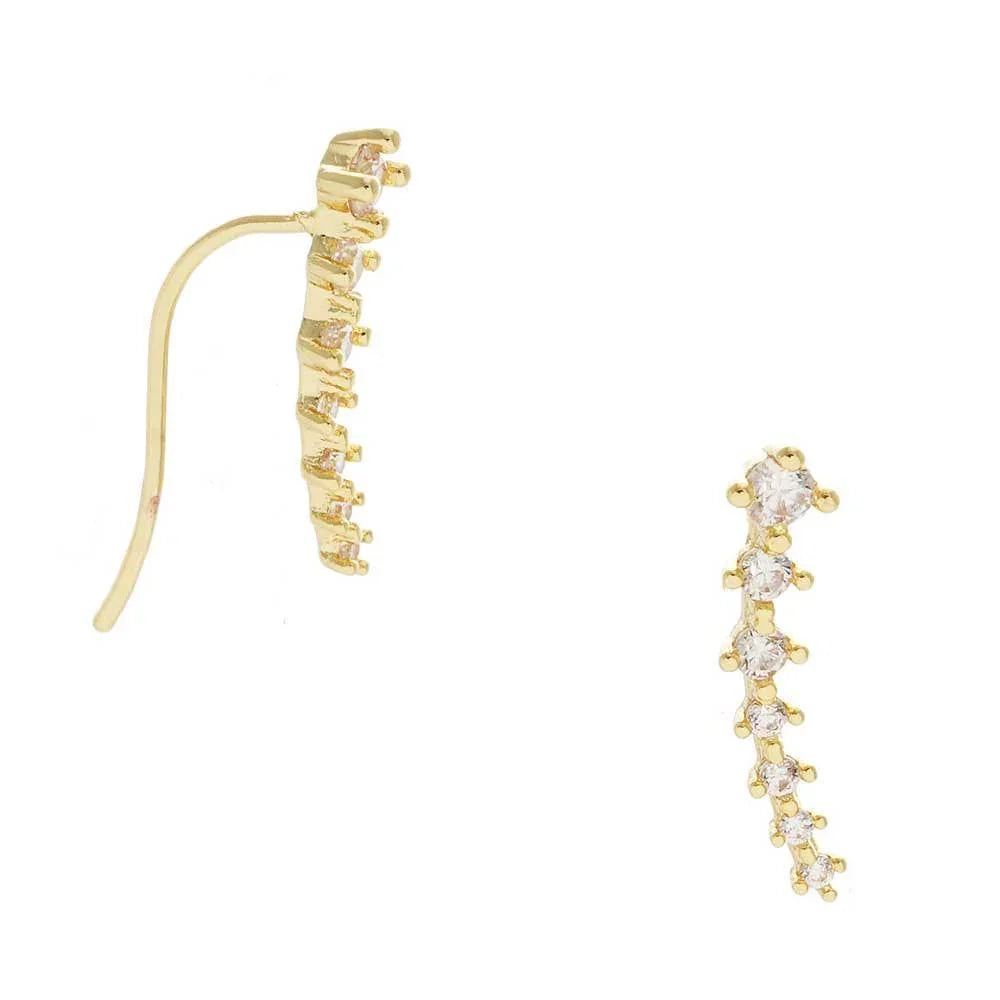 Gold Gold Dipped Cubic Zirconia Drop Earrings - Jewelry Store by Erik Rayo