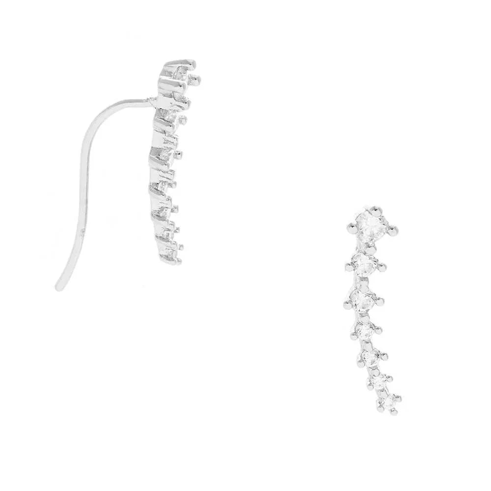 Gold White Gold Dipped Cubic Zirconia Drop Earrings - Jewelry Store by Erik Rayo
