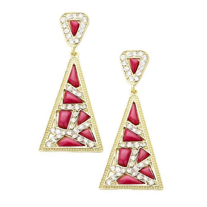 Pink Pave geo earrings - Jewelry Store by Erik Rayo