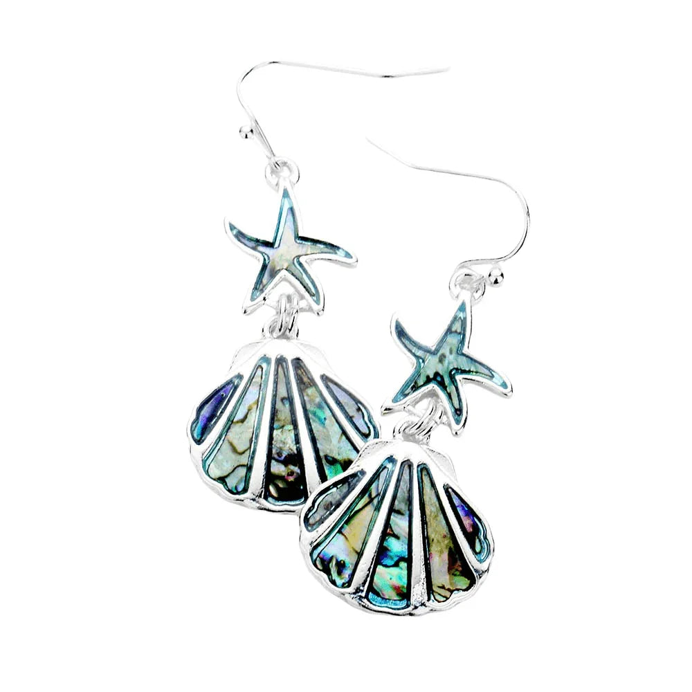 Abalone Shell Starfish Drop Earrings - Jewelry Store by Erik Rayo