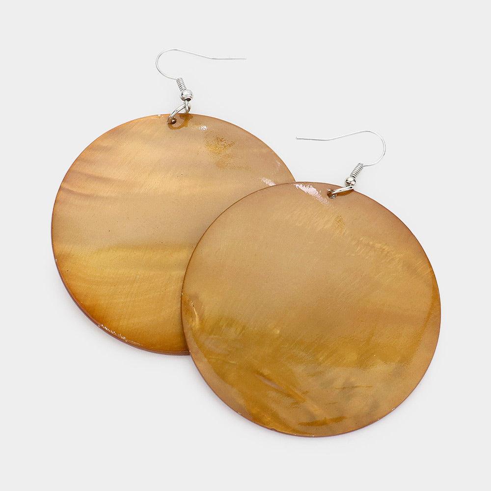 Silver Shell Circle Dangle Earrings - Jewelry Store by Erik Rayo